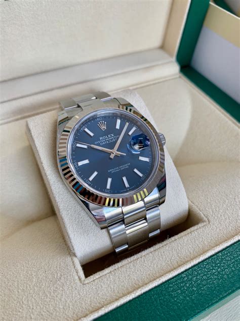 rolex datejust 41 blue dial oyster|rolex datejust 41 price.